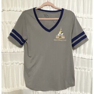 Walt Disney World 50th Anniversary Minnie Mouse Castle Gray Jersey Shirt Medium